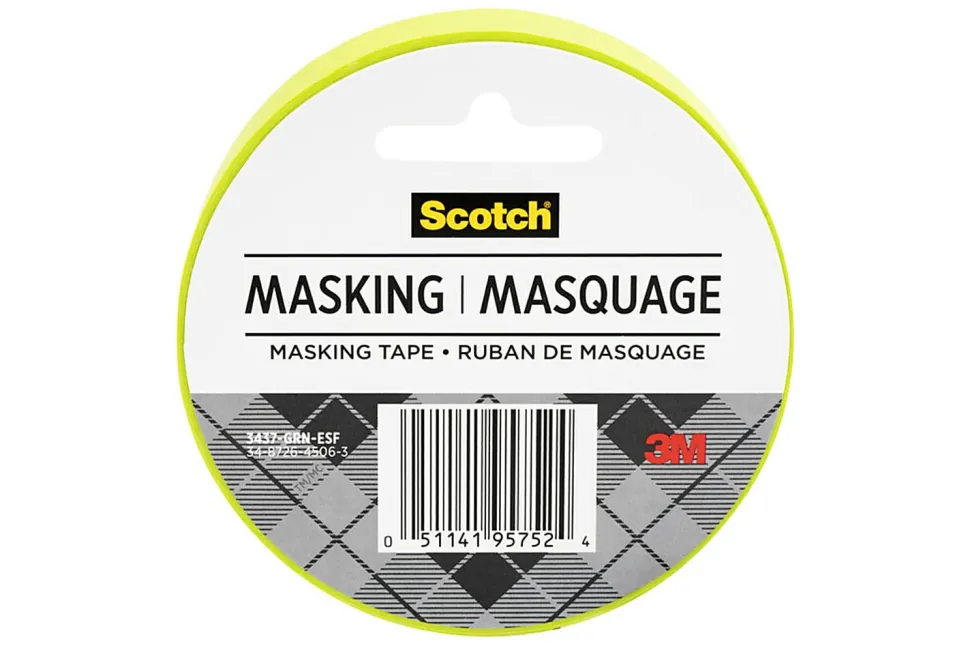 Scotch® Decorative Masking Tape, 15/16" x 27 3/10 Yd., Green