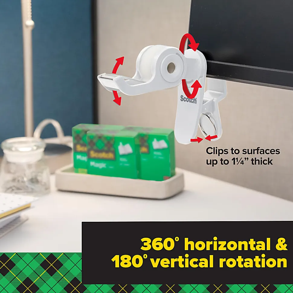 Scotch Desktop Tape Dispenser, 1" Core, 3/4" x 350", 1 Tape, 1 Dispenser