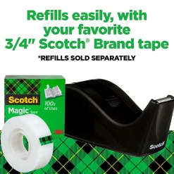 Scotch® Desktop Tape Dispenser, 1 Dispenser, 1 in. Core, Black, Home Office Supplies and School Supplies for College and Classrooms