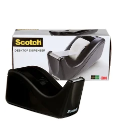 Scotch® Desktop Tape Dispenser, 1 Dispenser, 1 in. Core, Black, Home Office Supplies and School Supplies for College and Classrooms