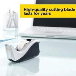 Scotch® Desktop Tape Dispenser, 1 Dispenser, 1 in. Core, Black and Silver, School Supplies and College Essentials for Students and Teachers