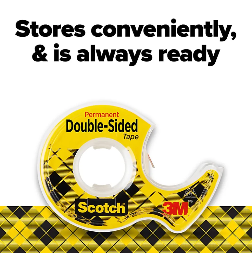 Scotch® Double Sided Tape, Permanent, 2 Tape Rolls, 3/4 in x 300 in, Home Office Supplies and School Supplies for College and Classrooms