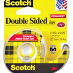 Scotch® Double Sided Tape, Permanent, Pack Of 2 Tape Rolls With Dispensers