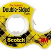 Scotch® Double Sided Tape, Permanent, 1/2 in. x 250 in., 3 Tape Rolls, Clear, School Supplies and College Essentials for Students and Teachers