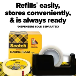 Scotch® Double Sided Tape, Permanent, 2 Tape Rolls, 3/4 in x 1296 in, Home Office Supplies and School Supplies for College and Classrooms