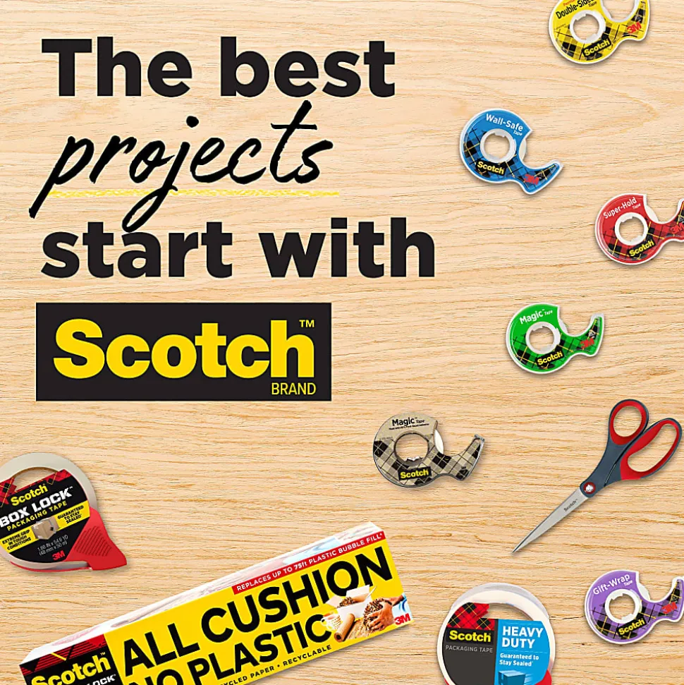 Scotch® Double Sided Tape, Permanent, 1 Tape Roll with Dispenser, 3/4 in x 400 in, Home Office Supplies and School Supplies for College and Classrooms