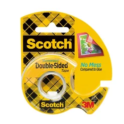 Scotch® Double Sided Tape, Permanent, 1 Tape Roll with Dispenser, 3/4 in x 400 in, Home Office Supplies and School Supplies for College and Classrooms