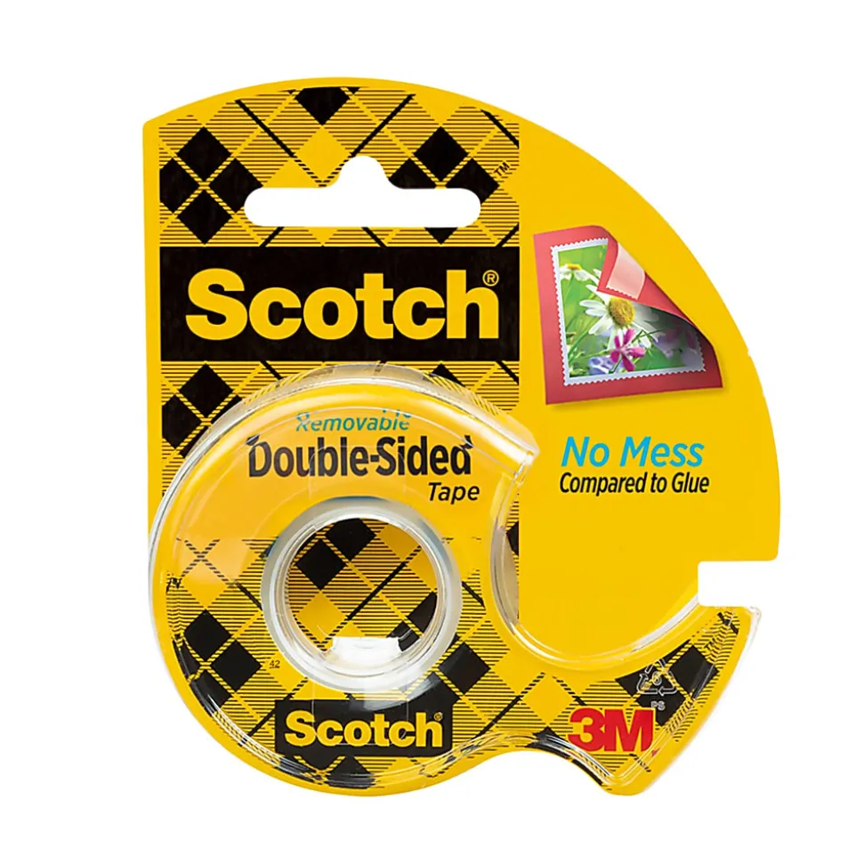 Scotch® Double Sided Tape, Permanent, 1 Tape Roll with Dispenser, 3/4 in x 400 in, Home Office Supplies and School Supplies for College and Classrooms