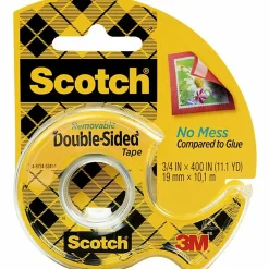 Scotch® Double Sided Tape, Permanent, 1 Tape Roll with Dispenser, 3/4 in x 400 in, Home Office Supplies and School Supplies for College and Classrooms