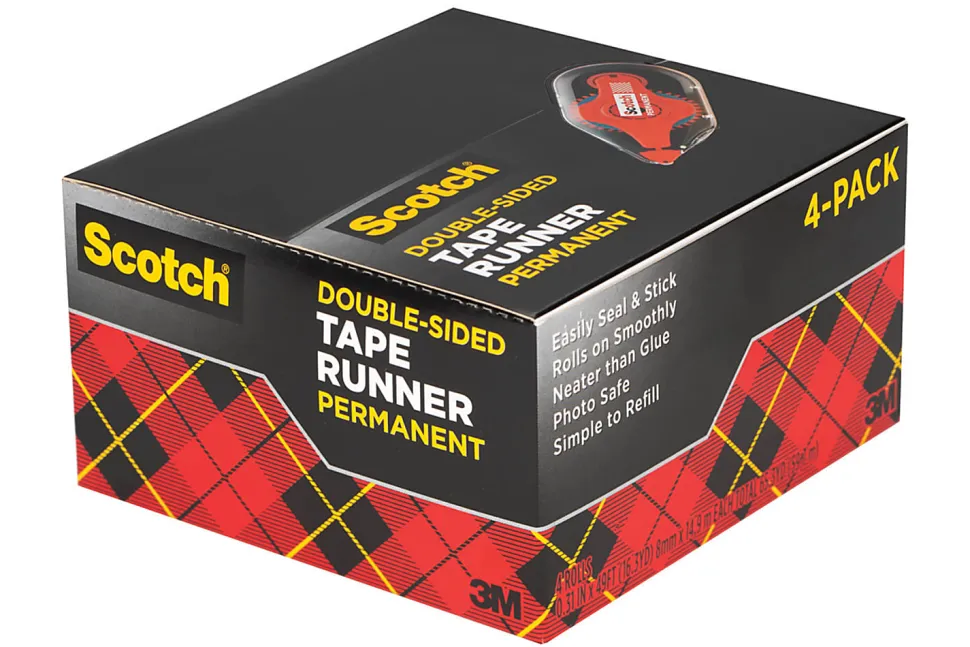 Scotch™ Double-Sided Tape Runner Value Pack, .31 in. x 16.3 yd, Pack of 4