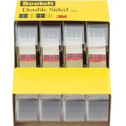 Scotch® Double Sided Tape with Dispenser, Photo Safe, 1/2 in. x 400 in., 4 Tape Rolls, Clear, School Supplies and College Essentials for Students