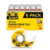 Scotch® Double-Sided Tape, 1/2" x 500", Clear, Pack Of 6 Rolls