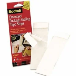 Scotch® Envelope/Package Sealing Tape Strips, 1-7/8" x 6", Pack Of 50 Tape Strips
