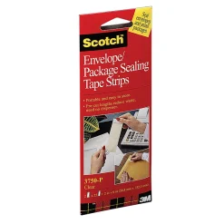 Scotch® Envelope/Package Sealing Tape Strips, 1-7/8" x 6", Pack Of 50 Tape Strips
