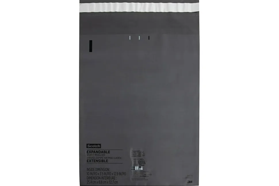 Scotch™ Expandable Soft Mailer, 10 in x 12.9 in, 6 Mailer, Self-Seal