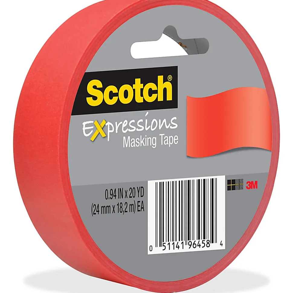 Scotch® Expressions Decorative Masking Tape, 1" x 20 Yd., Primary Red