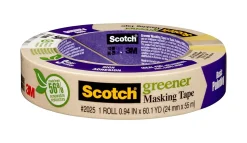Scotch® Greener General Purpose Masking Tape, 1 Tape Roll, 1 in x 60 yd, 3" Core, Tan