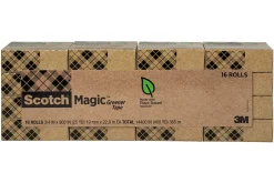 Scotch® Greener Magic™ Tape, Invisible, 16 Tape Rolls, 3/4 in x 900 in, Home Office Supplies and School Supplies for College and Classrooms