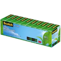 Scotch® Greener Magic™ Tape, Invisible, 3/4 in. x 900 in., 10 Tape Rolls, Clear, School Supplies and College Essentials for Students and Teachers