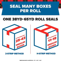 Scotch Heavy Duty Packaging Tape 7750S-RD-12GC, 1.88 in x 38.3 yd (48 mm x 35 m)