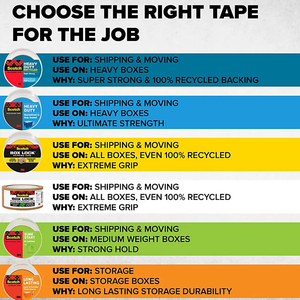 Scotch Heavy Duty Packaging Tape 7750S-RD-12GC, 1.88 in x 38.3 yd (48 mm x 35 m)