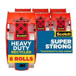 Scotch® Heavy Duty Recycled Packaging Tape, 175-6, 1.88 in x 800 in, Clear, 6 PK