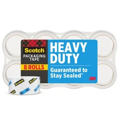 Scotch® Heavy Duty Shipping and Moving Packing Tape, 1.88 in x 43.7 yd, 8 Tape Rolls, Clear, Packing and Moving Supplies
