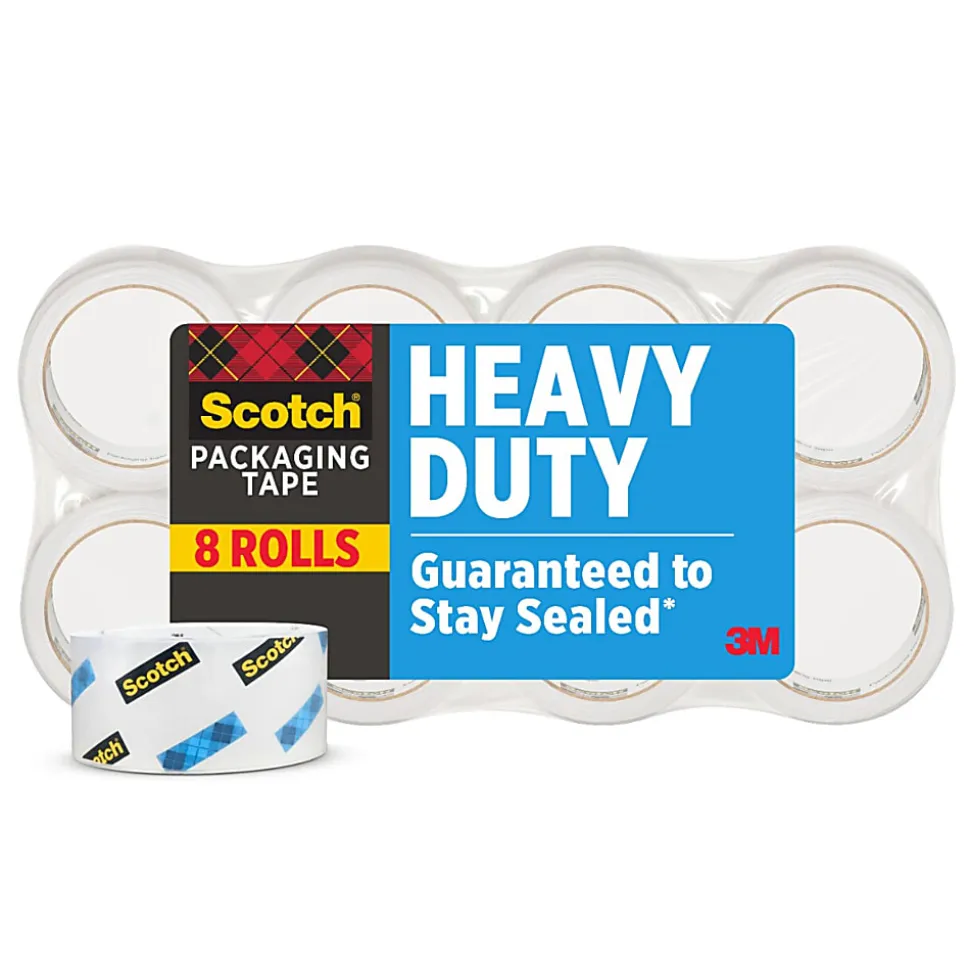 Scotch® Heavy Duty Shipping and Moving Packing Tape, 1.88 in x 43.7 yd, 8 Tape Rolls, Clear, Packing and Moving Supplies