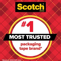 Scotch® Heavy Duty Shipping and Moving Packing Tape, 1.88 in x 43.7 yd, 8 Tape Rolls, Clear, Packing and Moving Supplies