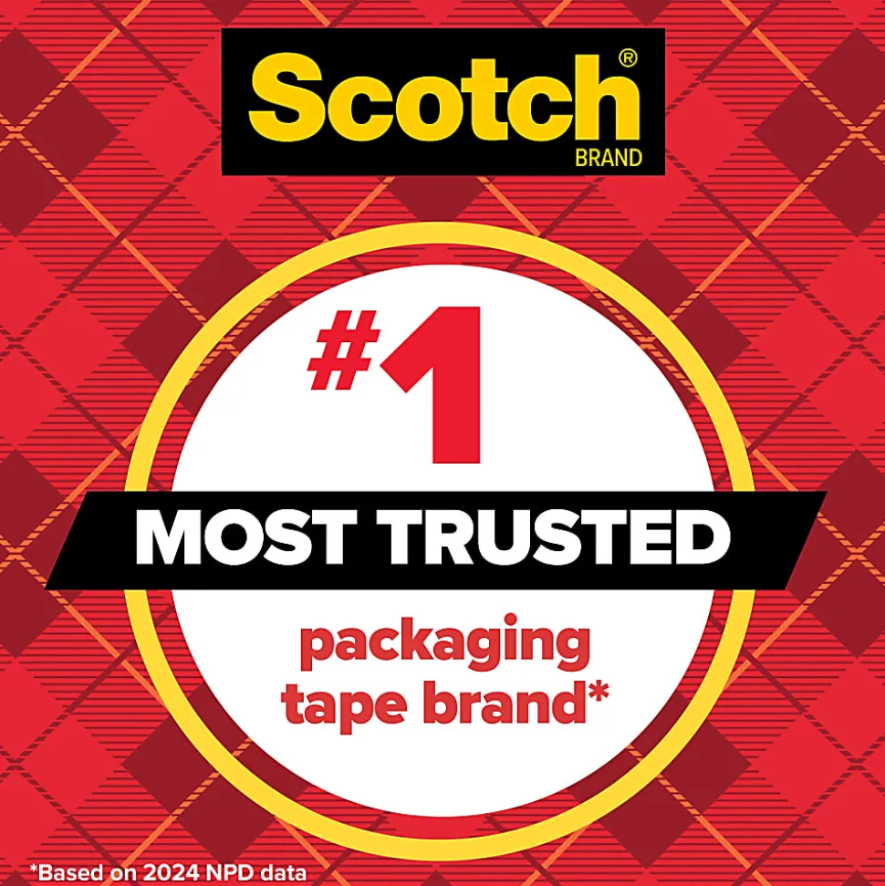 Scotch® Heavy Duty Shipping and Moving Packing Tape, 1.88 in x 43.7 yd, 8 Tape Rolls, Clear, Packing and Moving Supplies