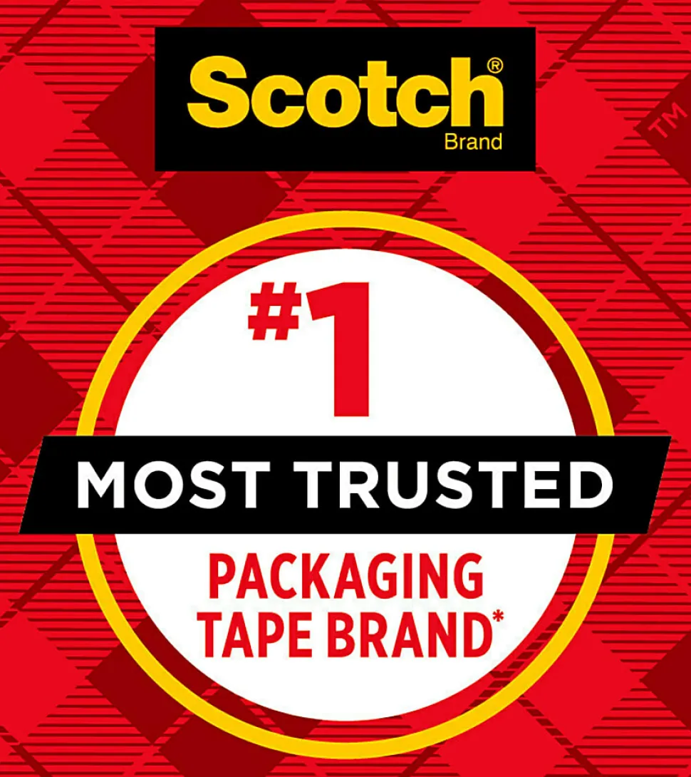 Scotch® Heavy Duty Shipping Packing Tape, 6 Tape Rolls with Dispensers, 1 7/8 in x 22.2 yd, 1.5" Core, Designed - 1426