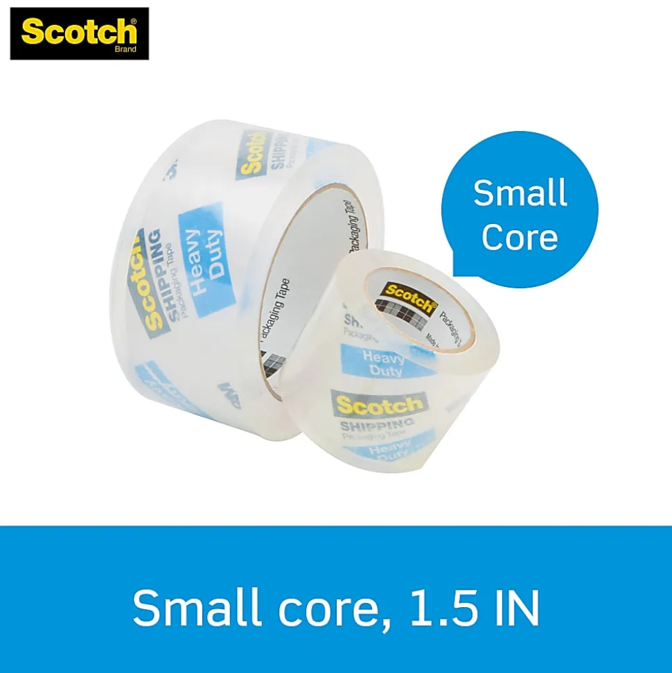 Scotch® Heavy Duty Shipping Packing Tape, 6 Tape Rolls with Dispensers, 1 7/8 in x 22.2 yd, 1.5" Core, Designed - 1426