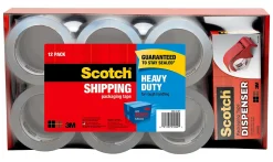 Scotch® Heavy Duty Shipping Packing Tape, 1 7/8" x 800", Black