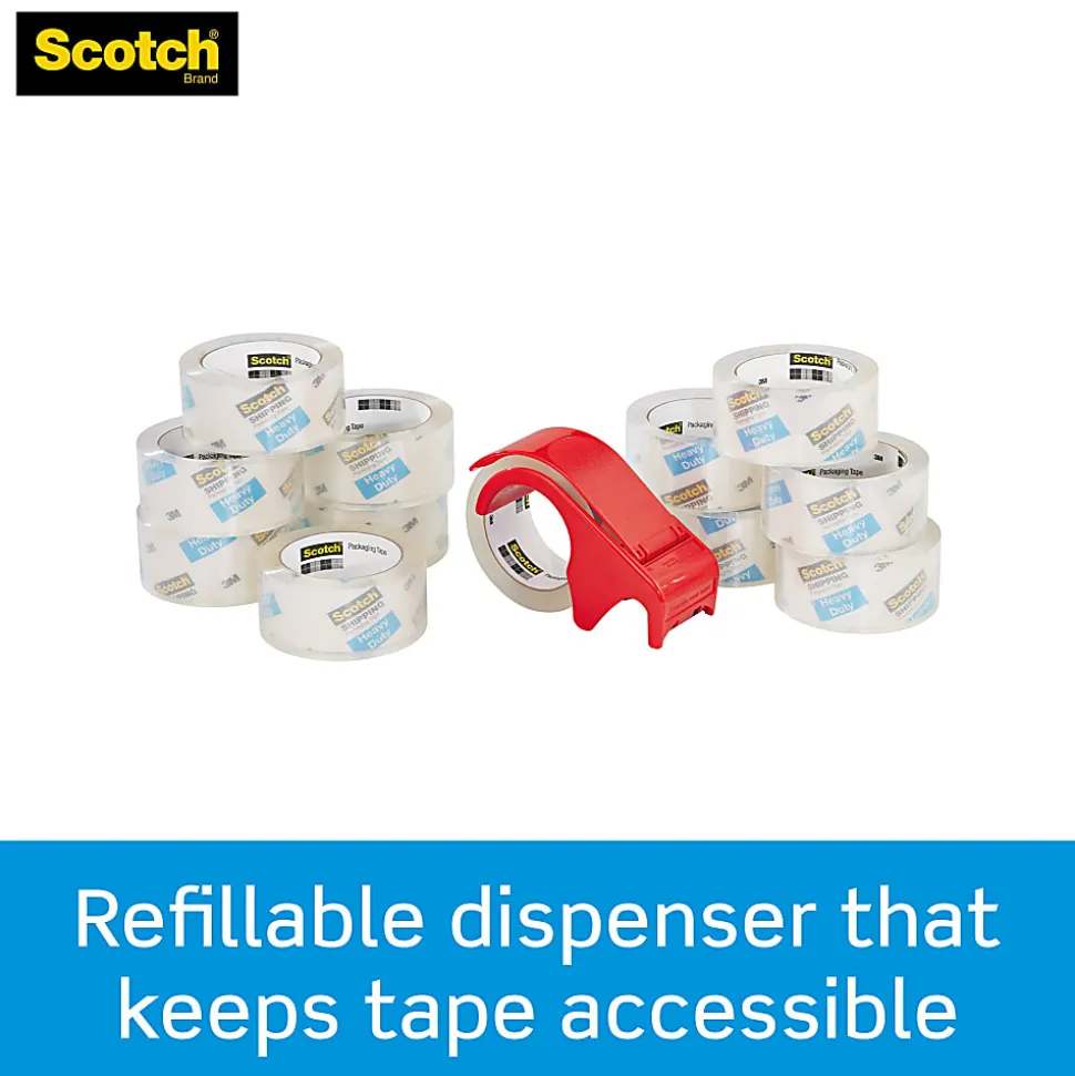 Scotch® Heavy Duty Shipping Packing Tape, 1 7/8" x 800", Black
