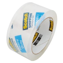 Scotch® Heavy-Duty Shipping Packing Tape, 1-7/8" x 54.6 Yd., Clear, Pack Of 3 Rolls
