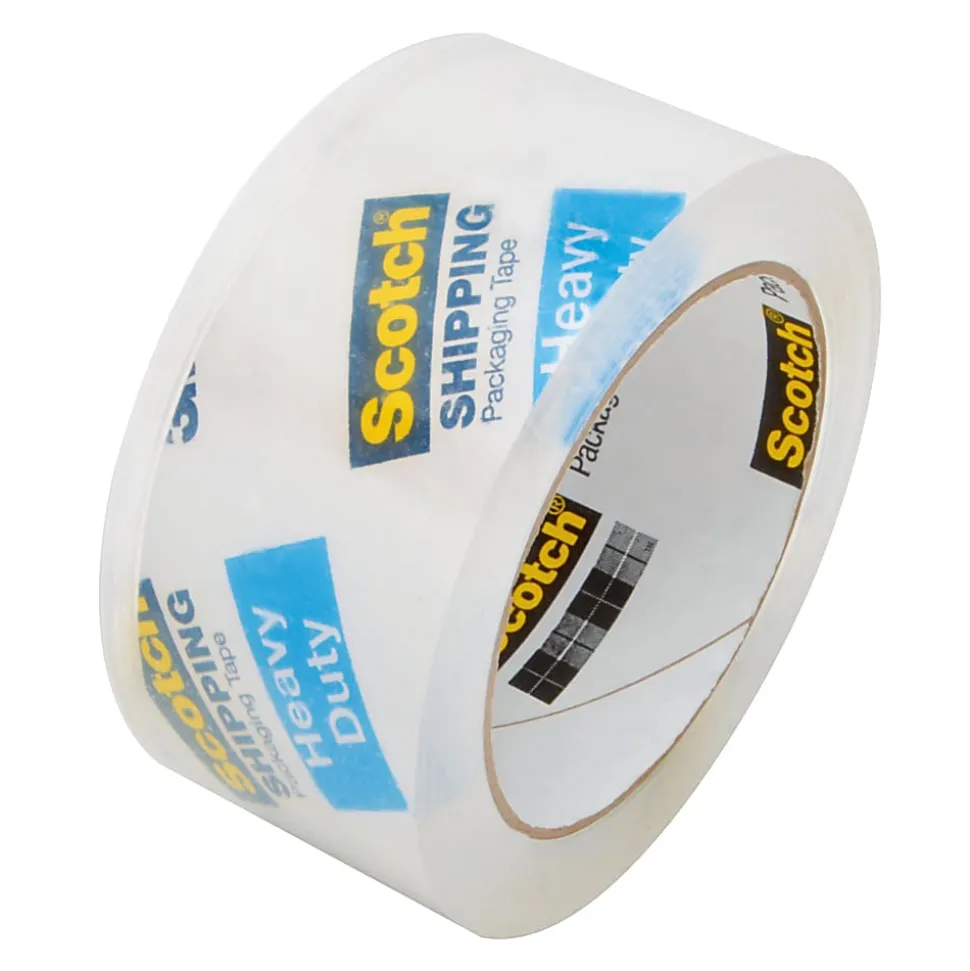 Scotch® Heavy-Duty Shipping Packing Tape, 1-7/8" x 54.6 Yd., Clear, Pack Of 3 Rolls