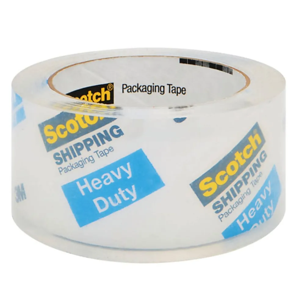 Scotch® Heavy-Duty Shipping Packing Tape, 1-7/8" x 54.6 Yd., Clear, Pack Of 3 Rolls