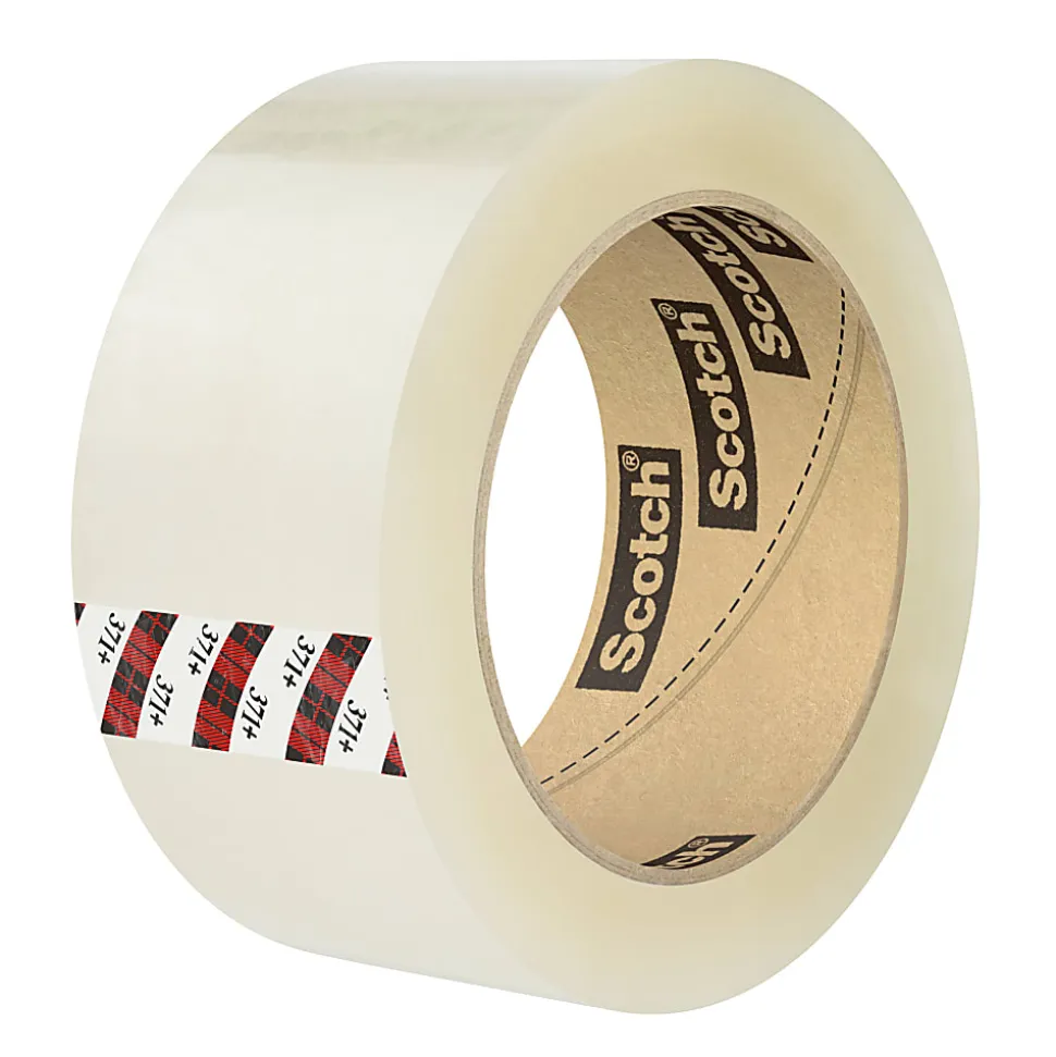 Scotch® 371+ High-Tack Box Sealing Tape, 2.84" x 109 Yd, Clear, Pack Of 24 Rolls