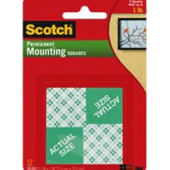 Scotch® Indoor Double-Sided Mounting Squares , 1 in x 1 in (2.54 cm x 2.54 cm) 24/pk