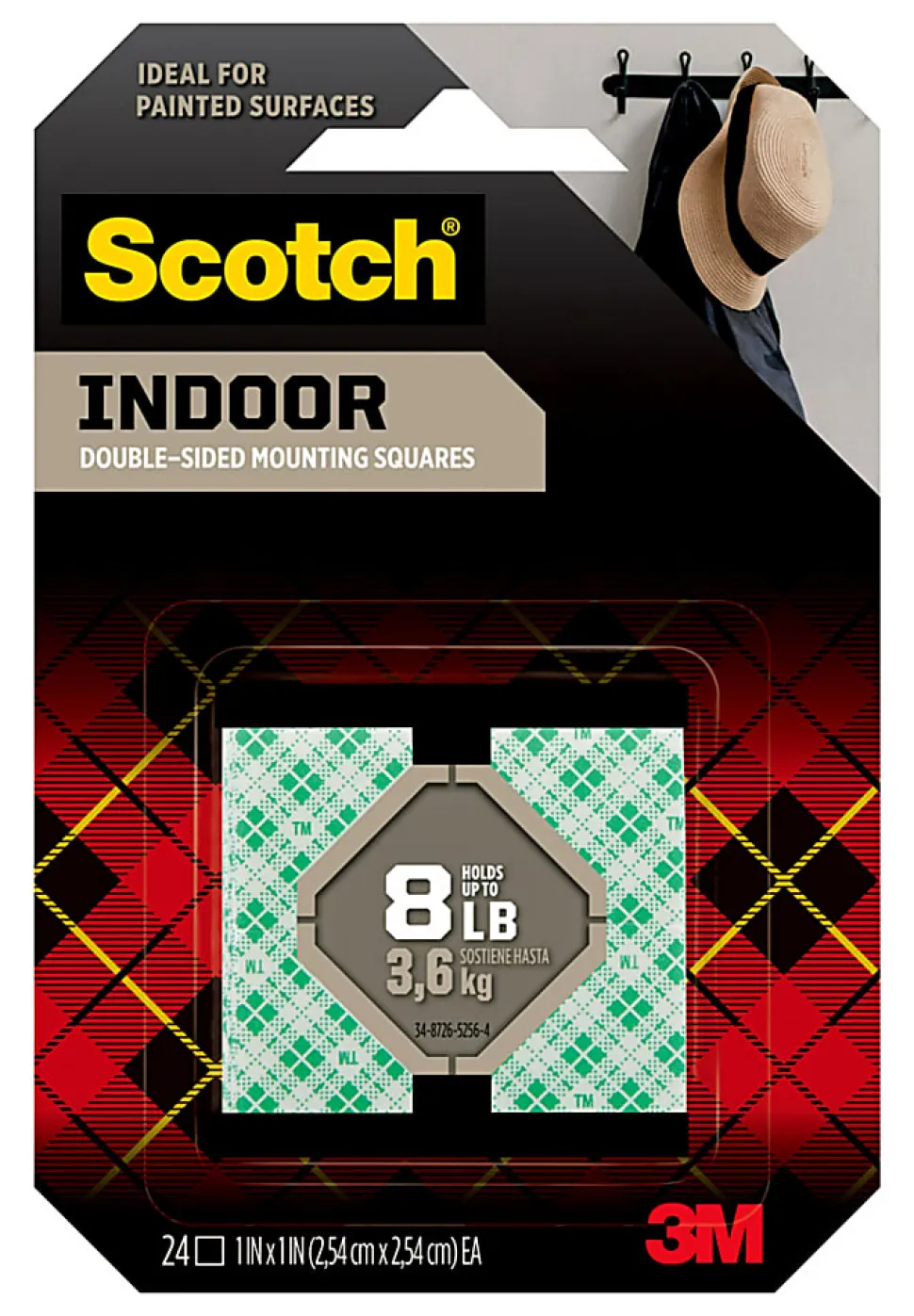 Scotch® Indoor Double-Sided Mounting Squares , 1 in x 1 in (2.54 cm x 2.54 cm) 24/pk