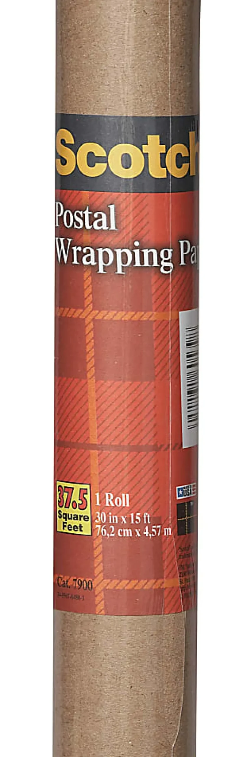 Scotch® Kraft Postal Wrap, #60, 30" x 15', Brown
