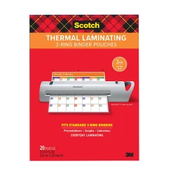 Scotch™ Laminating Binder Pouches TP3854-20B, 9.25 in x 11.4 in (235 mm x 292 mm)