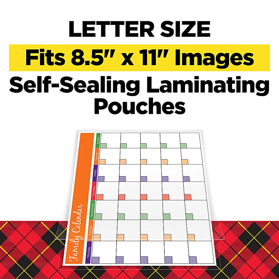 Scotch® Laminating Pouches, 9 in x 11-1/2 in, 10 Laminating Sheets, Clear