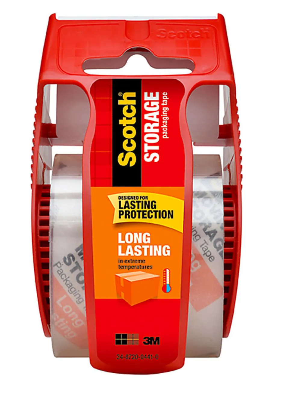 Scotch® Long-Lasting Moving & Storage Tape With Refillable Dispenser, 2" x 22.2 Yd., Clear
