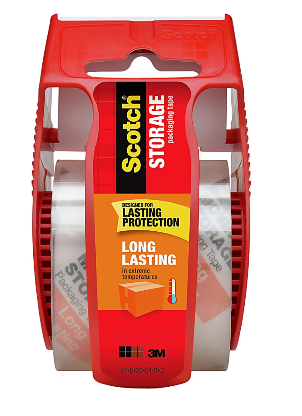 Scotch® Long-Lasting Moving & Storage Tape With Refillable Dispenser, 2" x 22.2 Yd., Clear