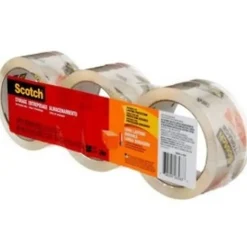 Scotch Long Lasting Storage Packaging Tape - 54.60 yd Length x 1.88" Width x 2.4 mil Thickness - 3" Core - Clear - Acrylic - 3 Roll