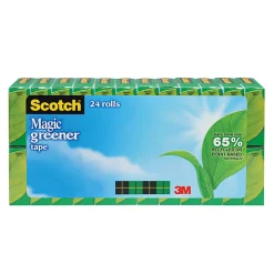Scotch® Magic™ Greener Tape, Invisible, 3/4 in. x 900 in., 24 Tape Rolls, Clear, School Supplies and College Essentials for Students and Teachers