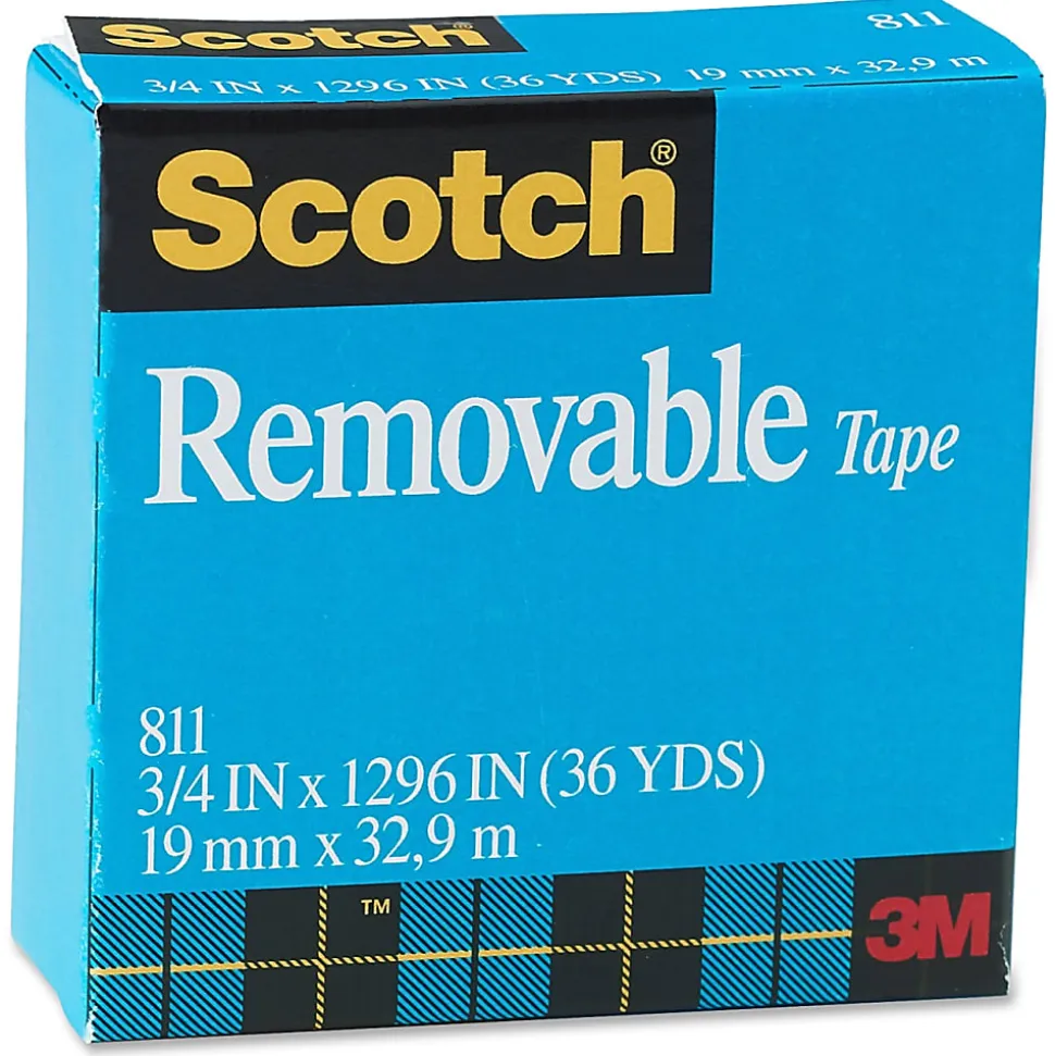 Scotch® Magic™ 811 Removable Tape, 3/4" x 1296", Clear