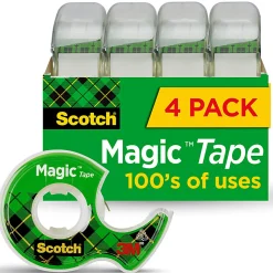 Scotch® Magic™ Tape In Dispensers, 3/4" x 850", Pack Of 4 Rolls