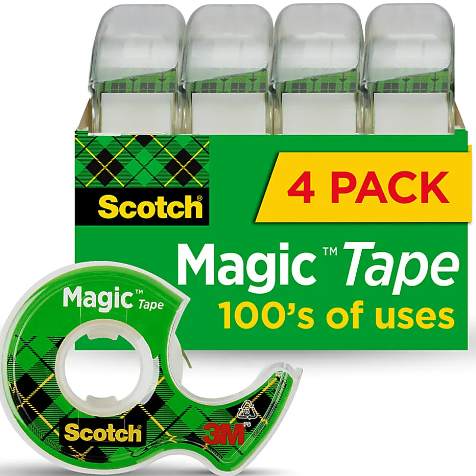 Scotch® Magic™ Tape In Dispensers, 3/4" x 850", Pack Of 4 Rolls